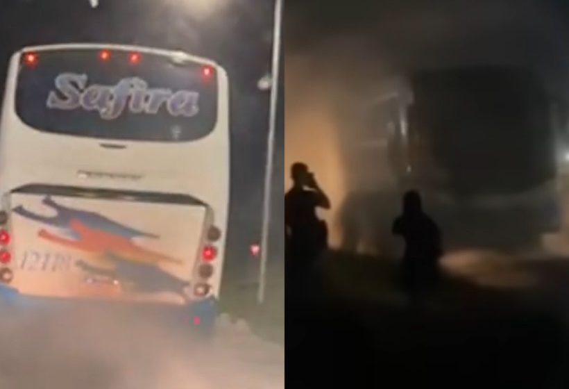  De responsabilidade da prefeitura, ônibus universitário pega fogo e outro é flagrado soltando fumaça em Camaçari